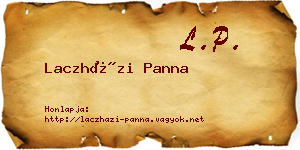 Laczházi Panna névjegykártya